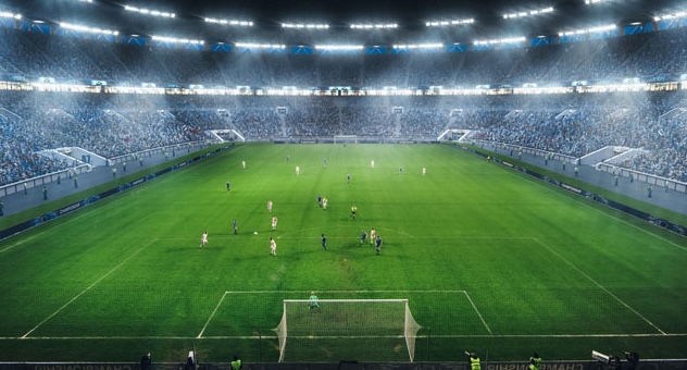 PXL_20230507_142535864 high-angle shot of full football stadium during a match