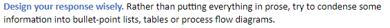 A run-in header example showing bold text of a different colour on the same line as running text in black font