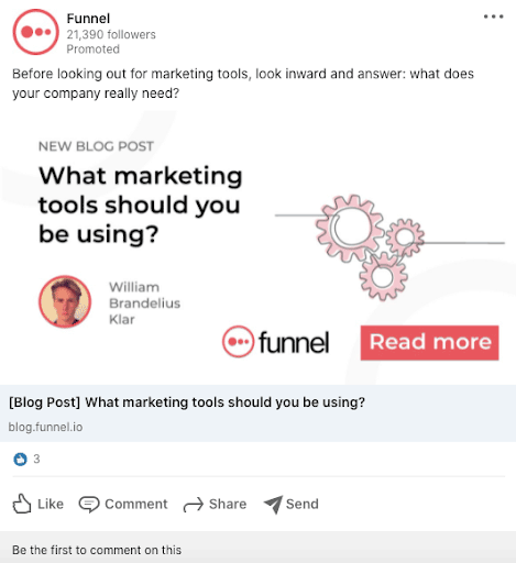 How to create an effective call to action on linkedin 5 Linkedin post from funnel. Full description and transcript below, under summary field labelled 'open image description and transcript'