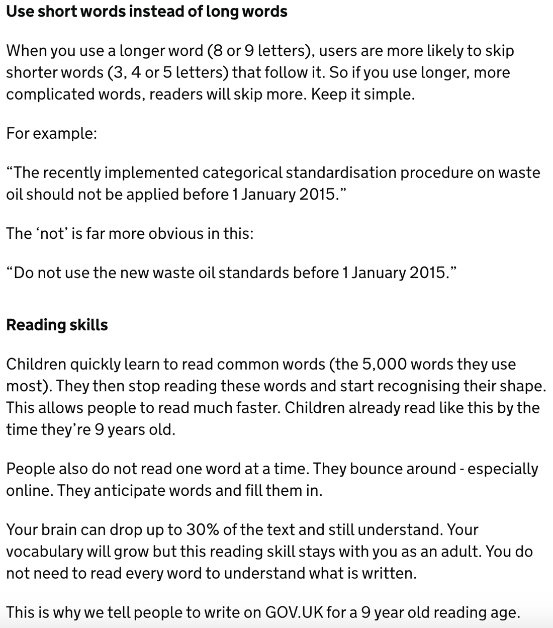 A practical guide to creating brand tone of voice guidelines (that people will actually use) 26 Gov. Uk content-writing guide. Full transcript below under summary field labelled 'open transcript of image’