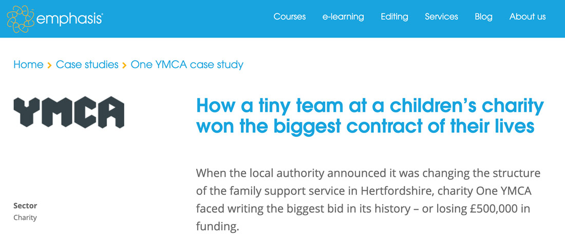 The importance of storytelling in business writing and how to do it well 4 Screenshot of web page with case study. Full description and transcript below under summary field 'open description and transcript of image'