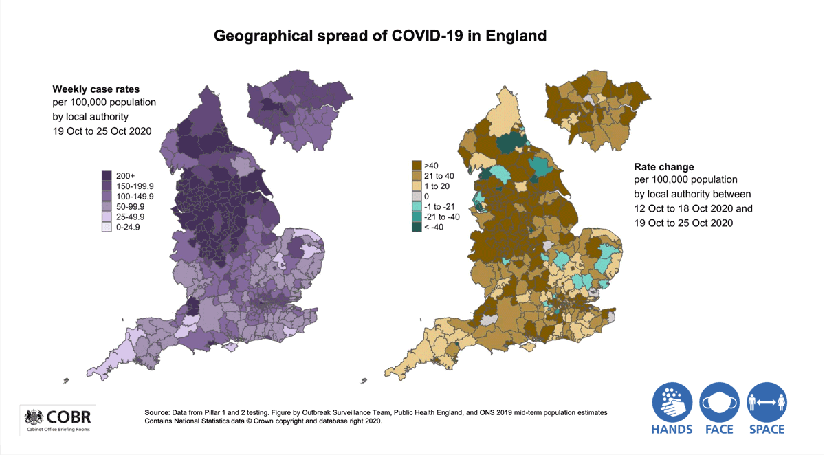 How to write for a non-technical audience 1 Official government diagram about geographical covid-19 spread. Full description below, under summary field labelled 'open image description’