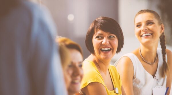 Laughing women on seminar