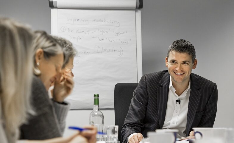 Gary delivering a business-writing course